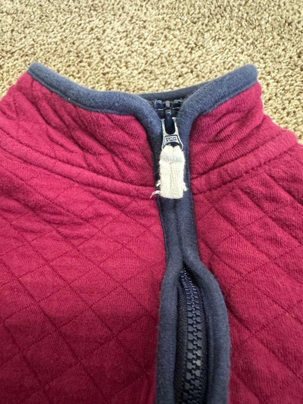 Carter's Quilted Burgundy Vest with Navy Trim - Picture 9 of 9